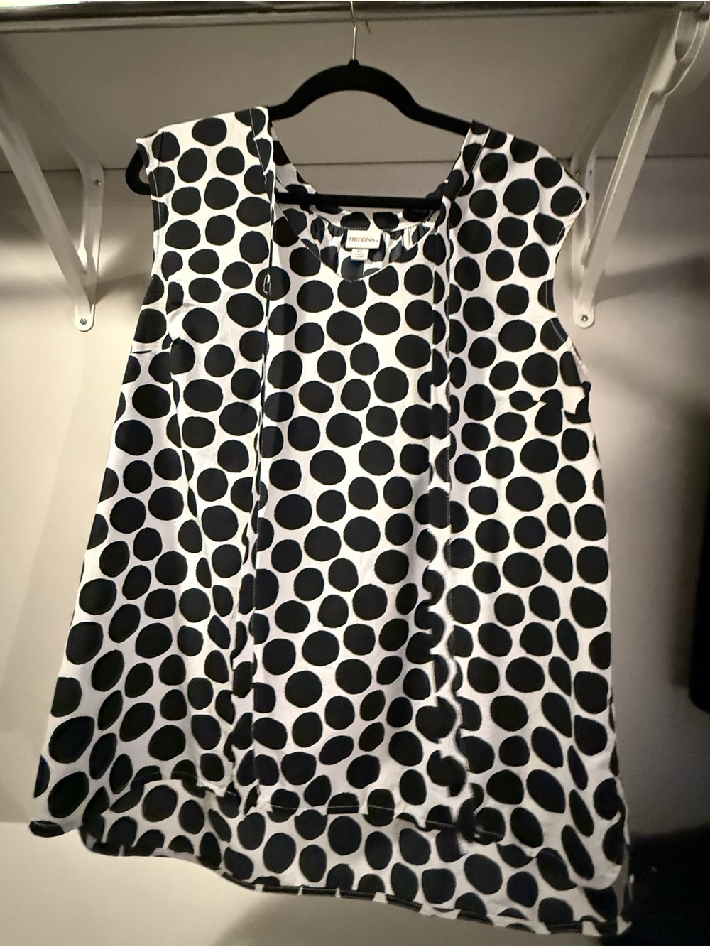Merona Black and White Polka Dot V-Neck Blouse